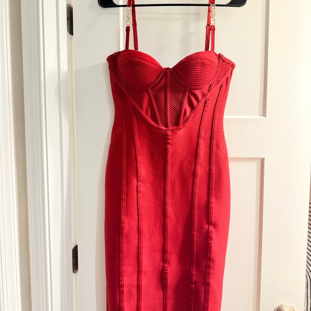 Fashion Nova Bold Red Strapless Dress